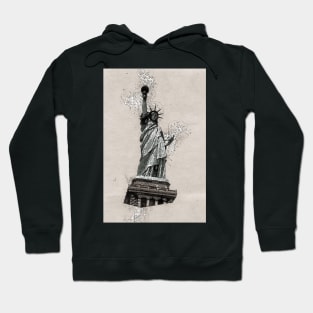 Statue of LIBERTY New York Monument Vintage Black and white Hoodie